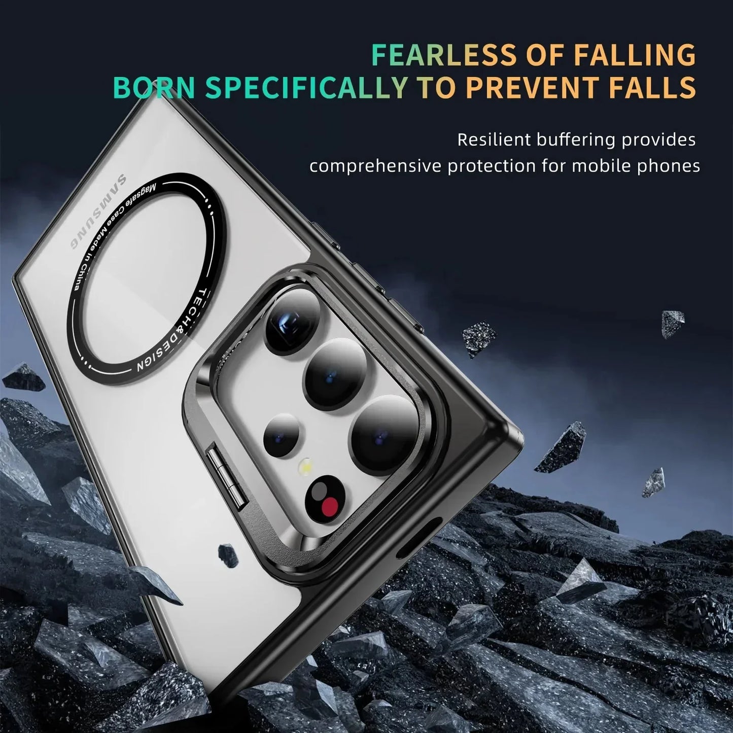 Camera Lens Frame Metal Bracket Shockproof Case For Samsung S24 Series THEROXYMOB