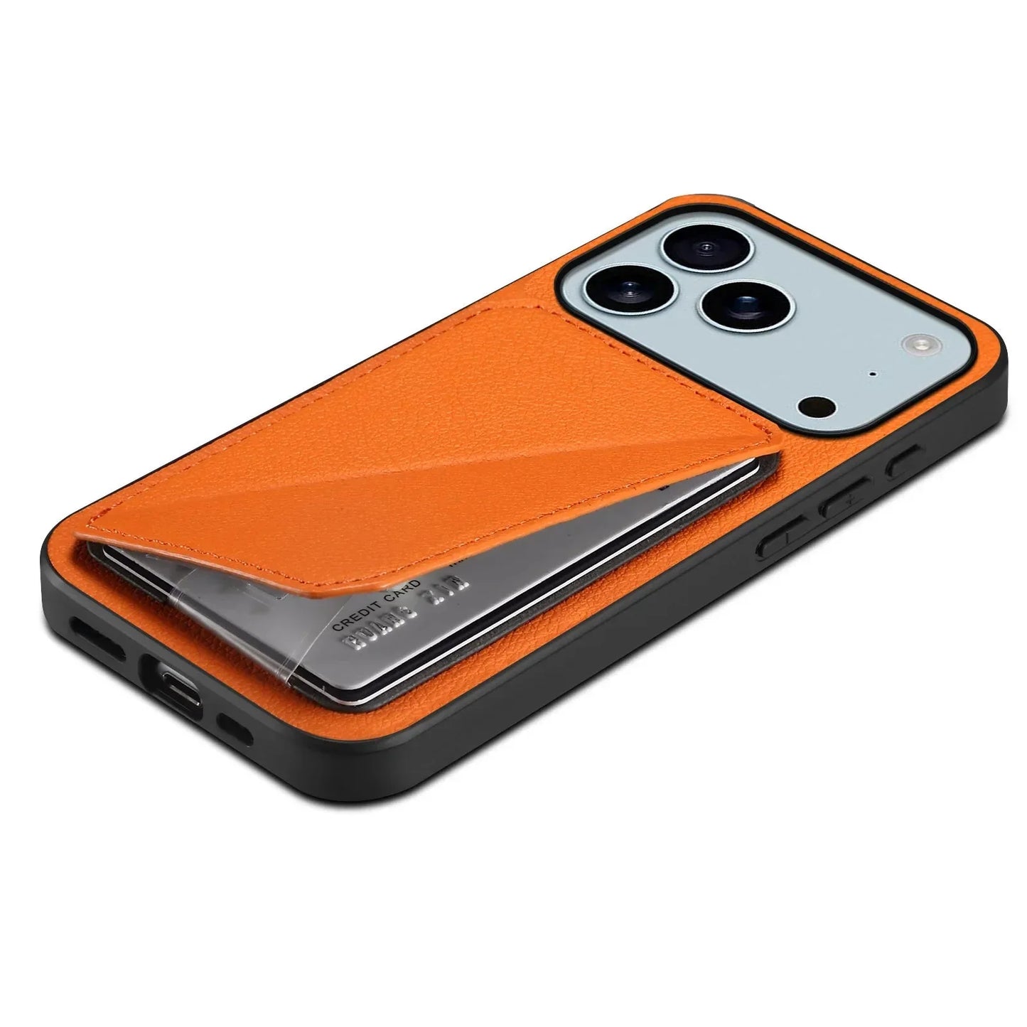 Leather Phone Case Invisible Bracket Card Holder For Cover For iPhone 17/ 16/ 15/ 14 THEROXYMOB