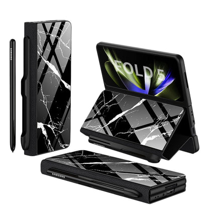 Shockproof Armor Case  Case Glass Cover Stand Insert Card Leather Case for Samsung Galaxy Z Fold 5/4 CaseSpot