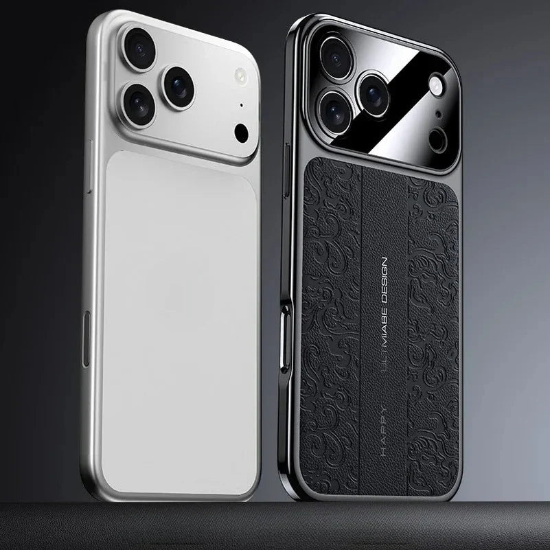 Luxurious Leather Electroplated Case For iPhone 14 To 17
