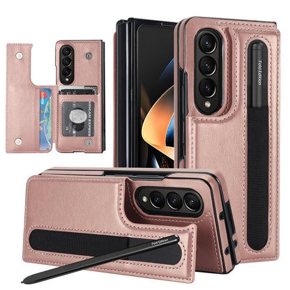 Luxury Retro Leather Phone Case With Cards Slot kickstand Stylus, Stylus Slot For Galaxy Z Fold5/ Z Fold4 CaseSpot