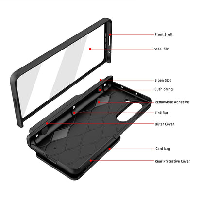For Samsung Galaxy Z Fold5 Fold 5 Case with S Pen Holder Hard Leather Wallet Card Bag Cover CaseSpot