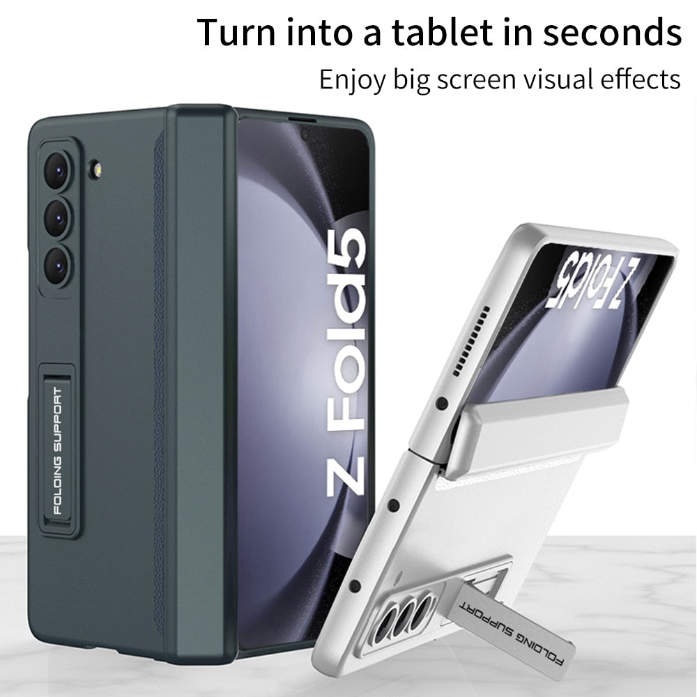 For Samsung Galaxy Z Fold 5 Case Ultra Thin Matte Bracket Magnetic Folding Hingle Shockproof Protection Hard Cover Accessories CaseSpot