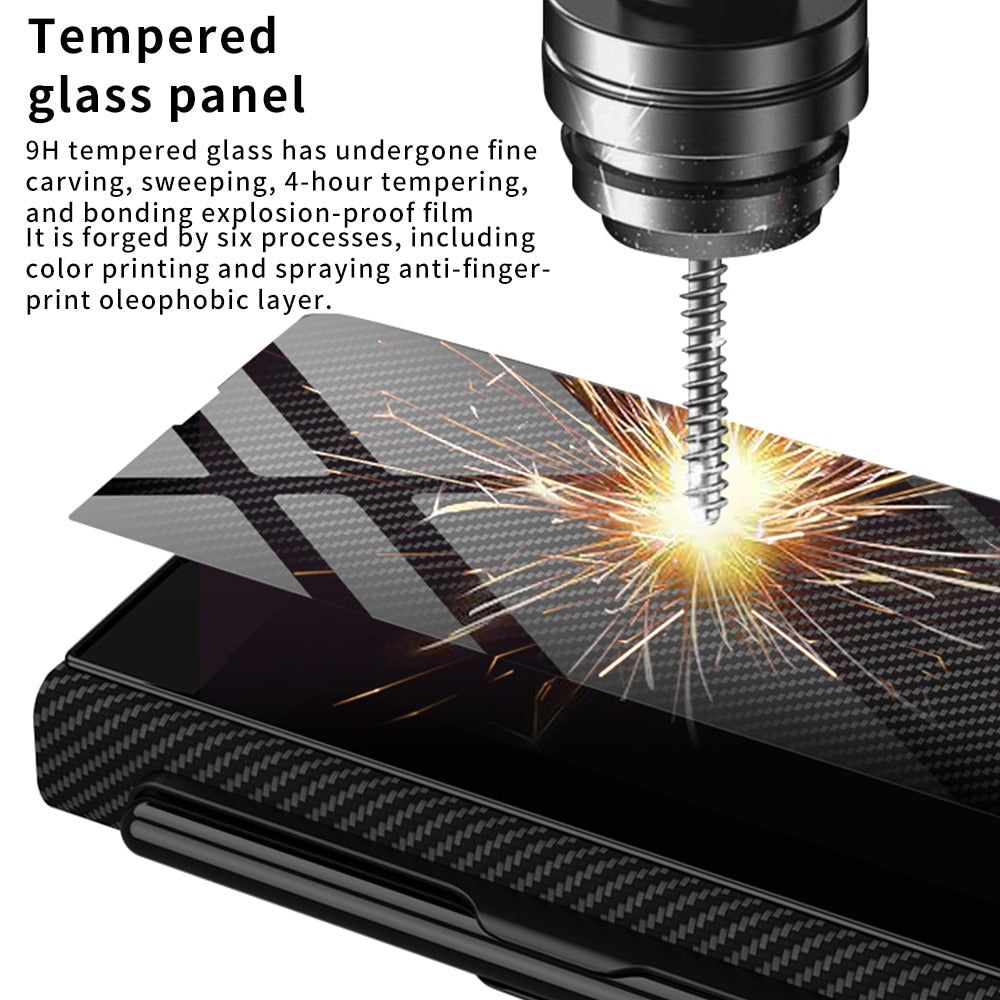 Shockproof Armor Case  Case Glass Cover Stand Insert Card Leather Case for Samsung Galaxy Z Fold 5/4 CaseSpot