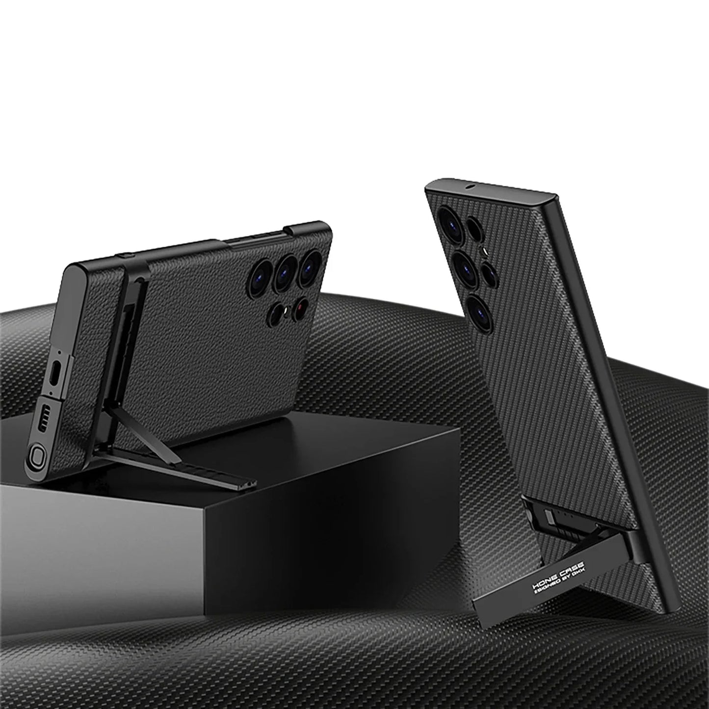 Carbon Fiber Kickstand Case  For Samsung S24 S23 Series THEROXYMOB