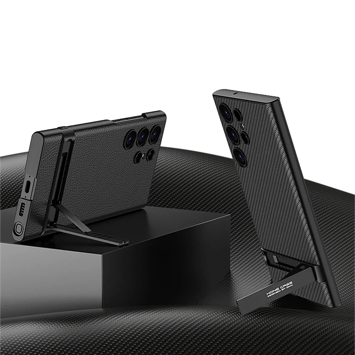 Carbon Fiber Kickstand Case  For Samsung S24 S23 Series THEROXYMOB