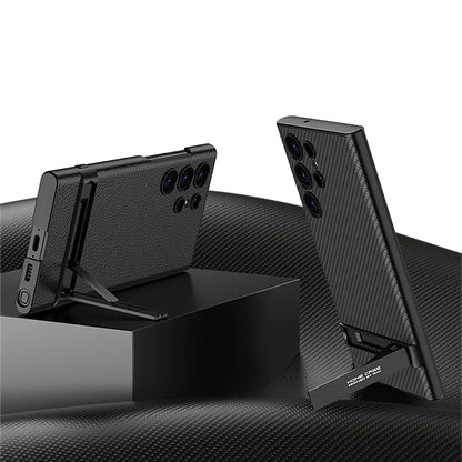Carbon Fiber Kickstand Case  For Samsung S24 S23 Series THEROXYMOB
