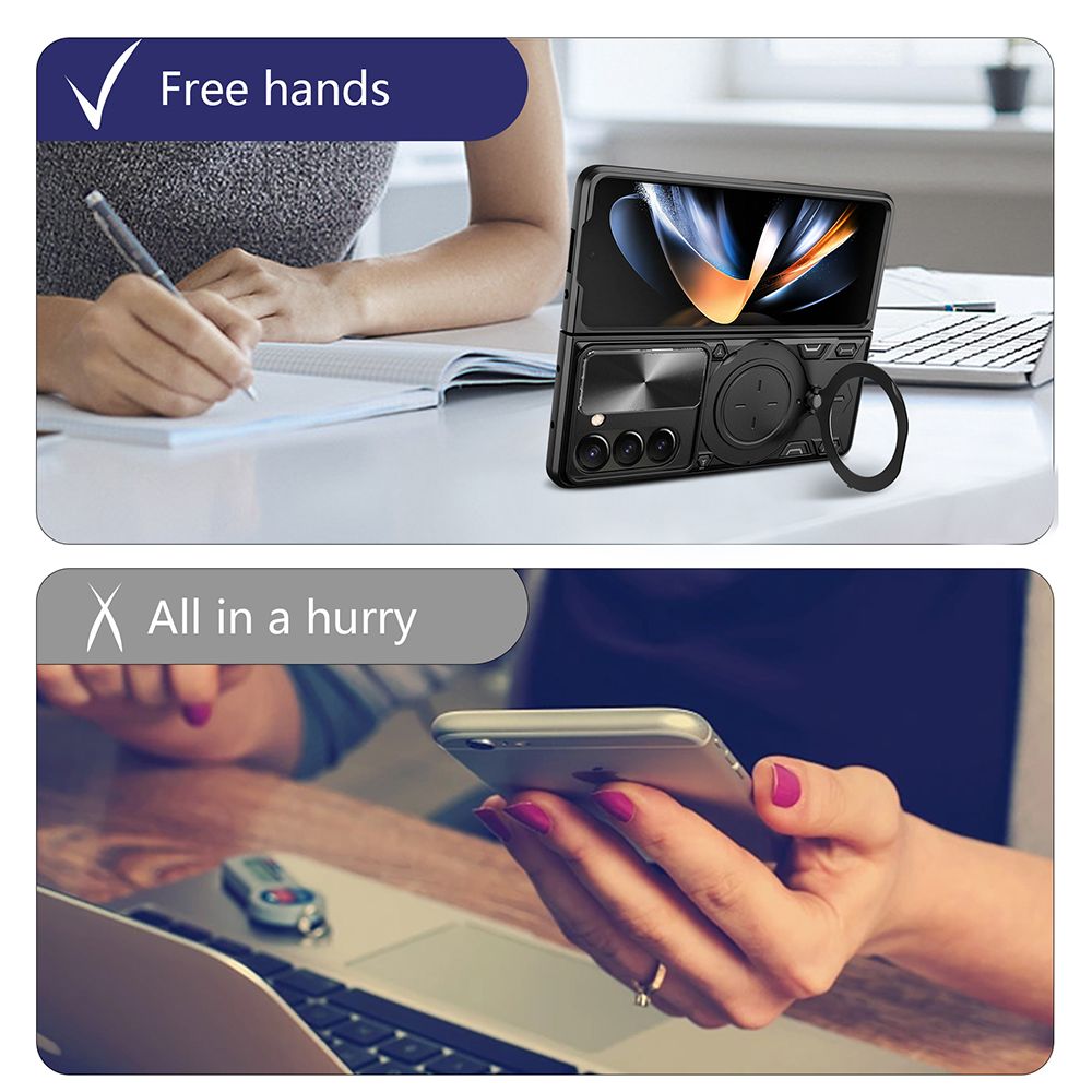 Case Slide Camera Protect Coque Cover Magnetic Car Ring Stand For Samsung Galaxy Z Fold5 CaseSpot