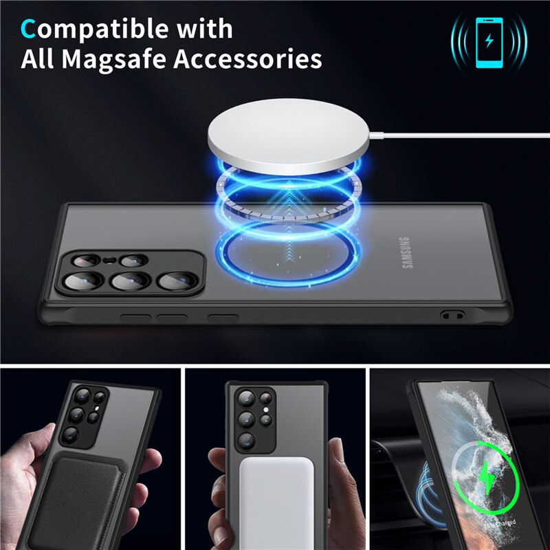 Soft Case Translucent Magnetic Shockproof Cover For S23 S22 Series - theroxymob