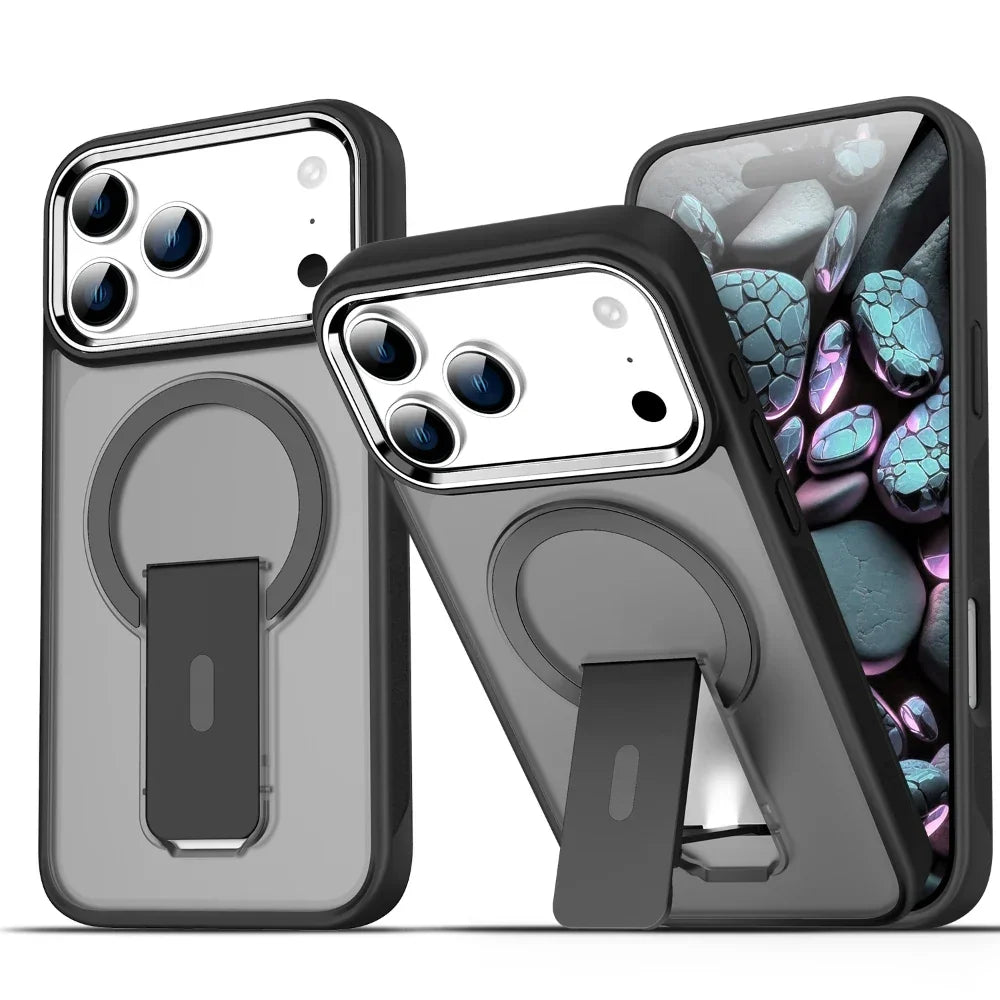 Folding Stand Holder Magsafe Shockproof  Phone Case For iPhone 17 / 16 / 15 / 14