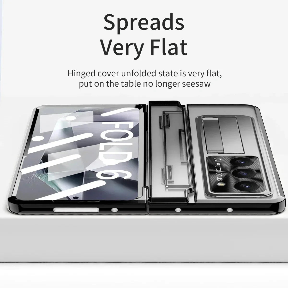 Hinge Z Fold 6, 5, 4 Wireless Transparent Kickstand Case theroxymob