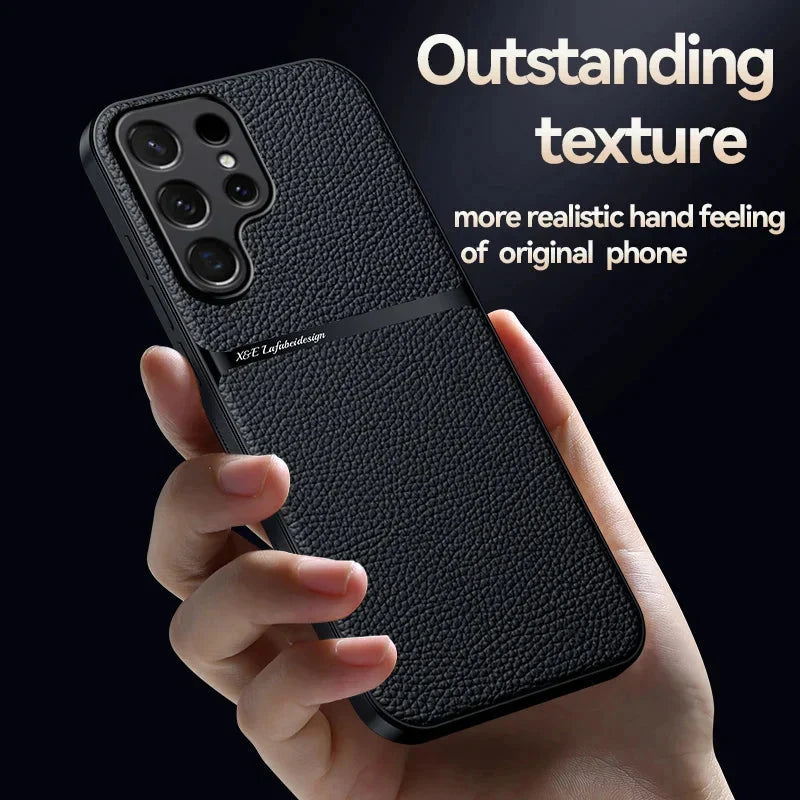 New Magnetic Car Holder Leather Shockproof Case For Samsung S24-S23 Series CaseSpot