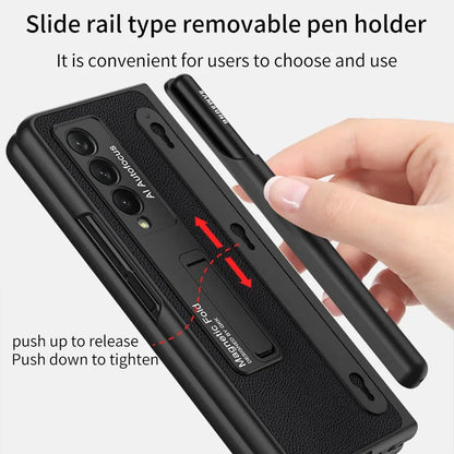For Samsung Galaxy Z Fold 4 Magnetic Case Case Stand Hard Case With S Pen Slot Holder For Fold - theroxymob