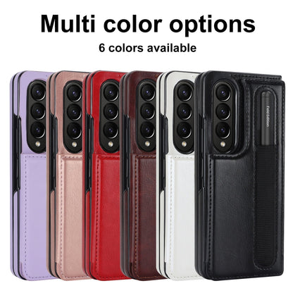 Luxury Retro Leather Phone Case With Cards Slot kickstand Stylus, Stylus Slot For Galaxy Z Fold5/ Z Fold4 CaseSpot