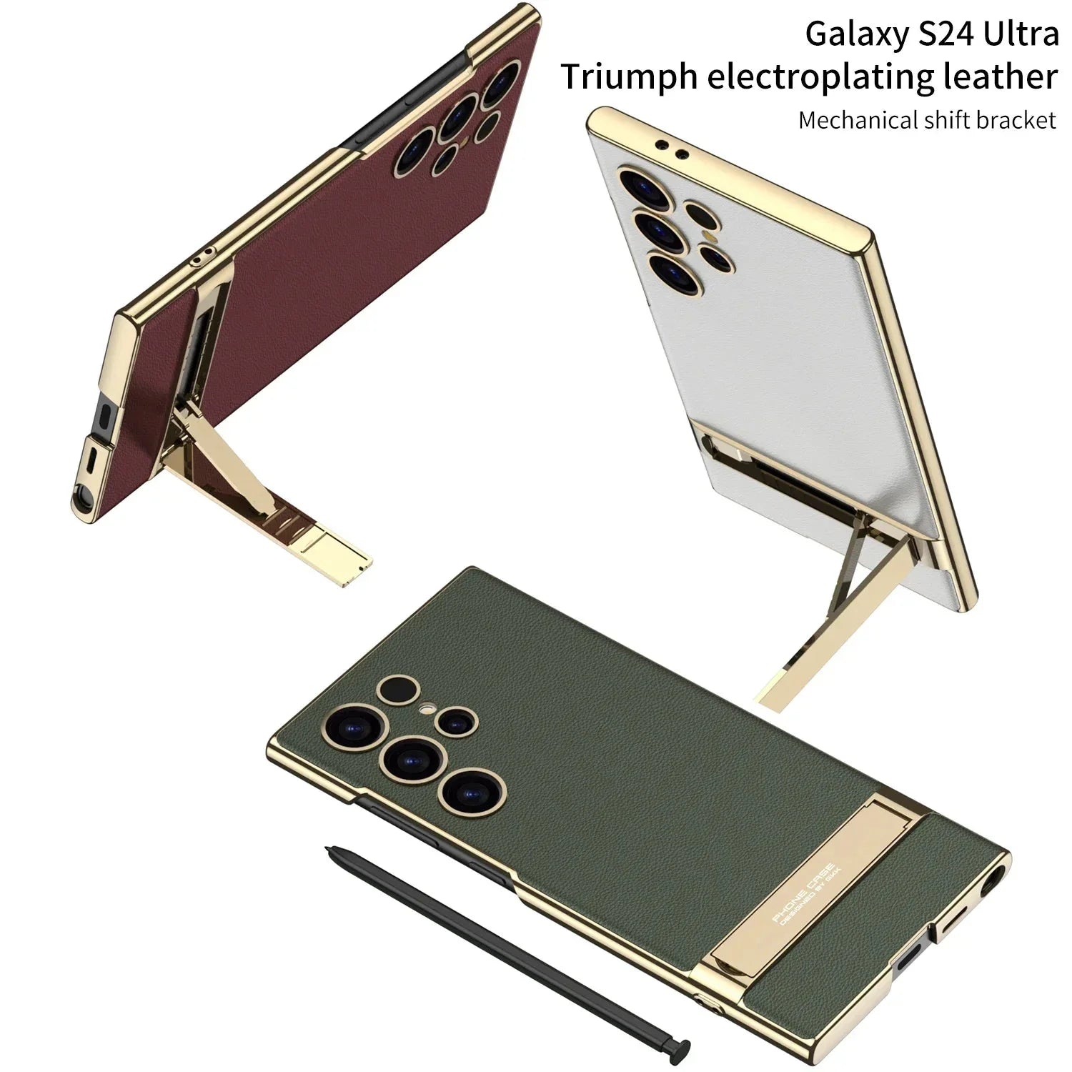 Case Luxury Electroplated Gold Border Plain For Samsung  S24 Series CaseSpot