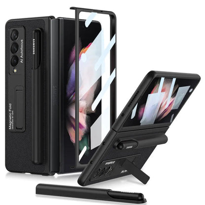 For Samsung Galaxy Z Fold 4 Magnetic Case Case Stand Hard Case With S Pen Slot Holder For Fold - theroxymob