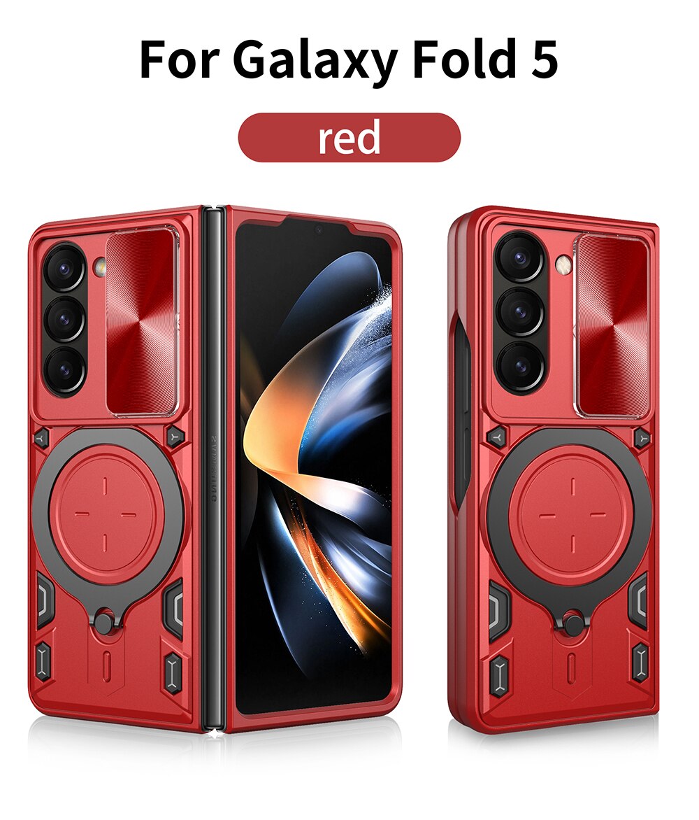 Case Slide Camera Protect Coque Cover Magnetic Car Ring Stand For Samsung Galaxy Z Fold5 CaseSpot