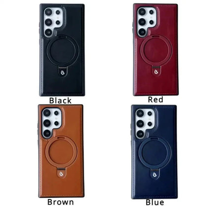 Leather Plastic Protective Case with Stand for Samsung S24 / S23 theroxymob