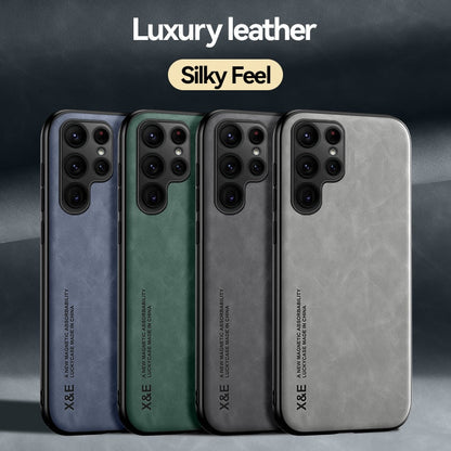 Leather Magnetic Case With Metal Plate For Samsung Galaxy S24-S23-S22 Series Luxury_Covers