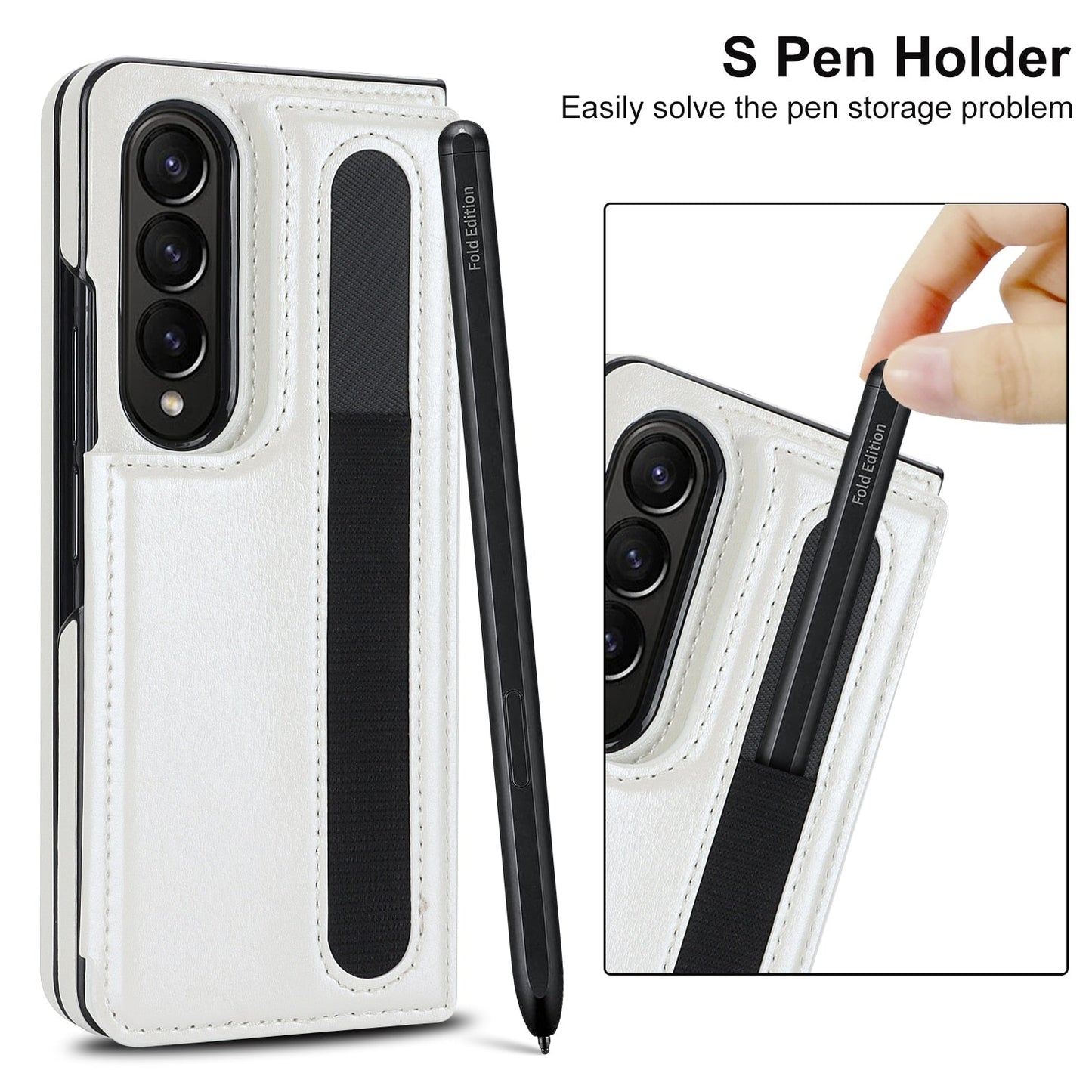 Luxury Retro Leather Phone Case With Cards Slot kickstand Stylus, Stylus Slot For Galaxy Z Fold5/ Z Fold4 CaseSpot