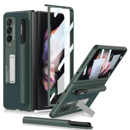 For Samsung Galaxy Z Fold 4 Magnetic Case Case Stand Hard Case With S Pen Slot Holder For Fold - theroxymob