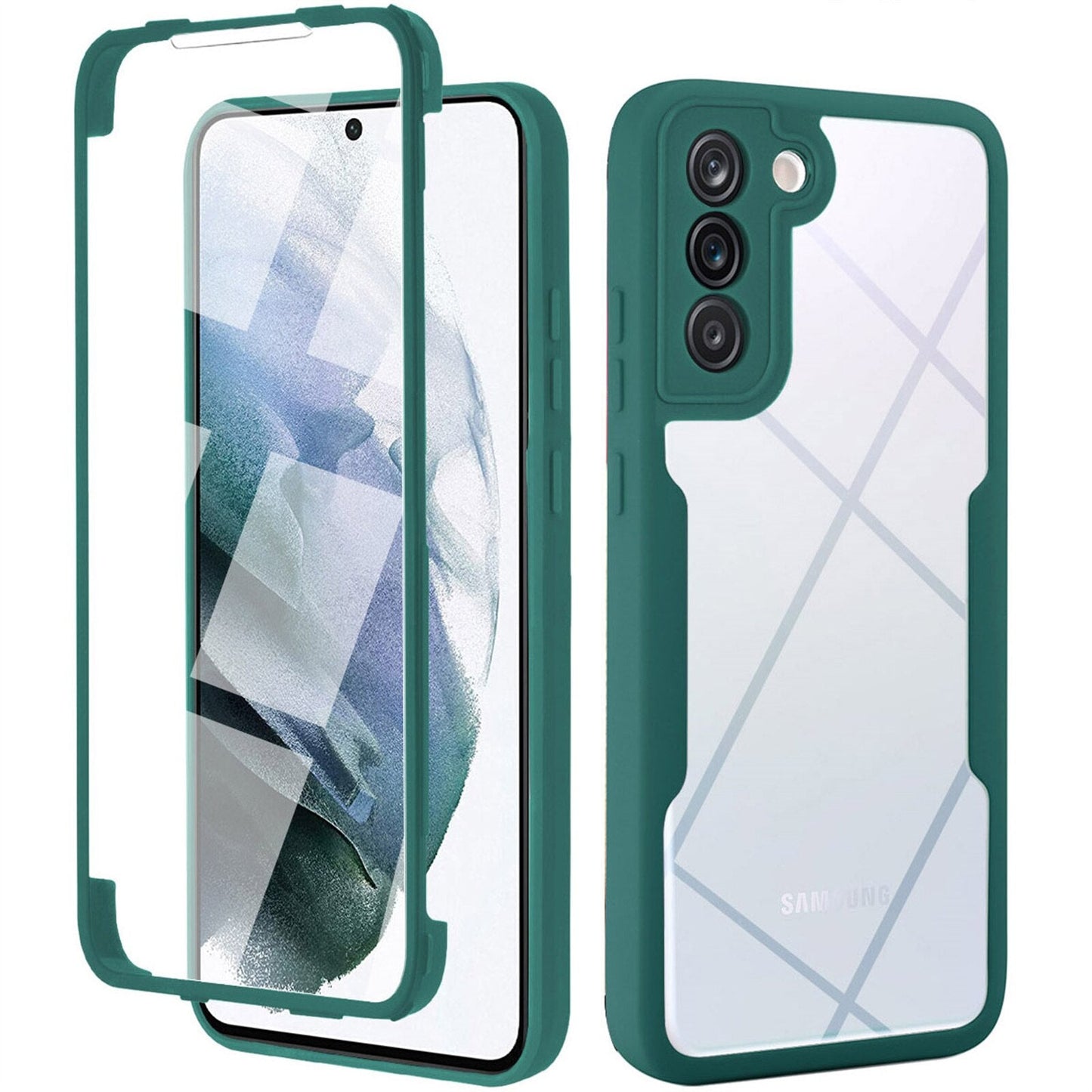 Silicon 360° Double Side For Samsung Galaxy S24-23 SeriesCase Film Screen Protector Bumper Cover Luxury_Covers