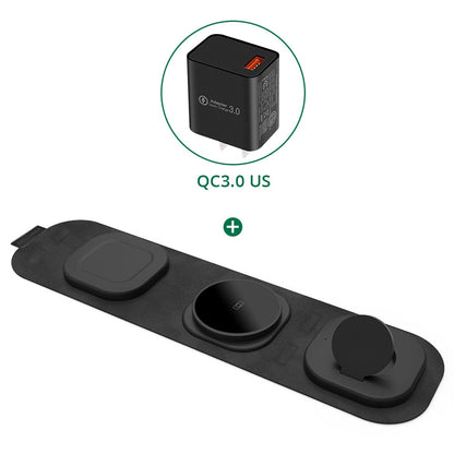 3 in 1 Travel Wireless Charger Foldable for iPhone / Apple Watch / AirPods - theroxymob