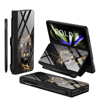 Shockproof Armor Case  Case Glass Cover Stand Insert Card Leather Case for Samsung Galaxy Z Fold 5/4 CaseSpot