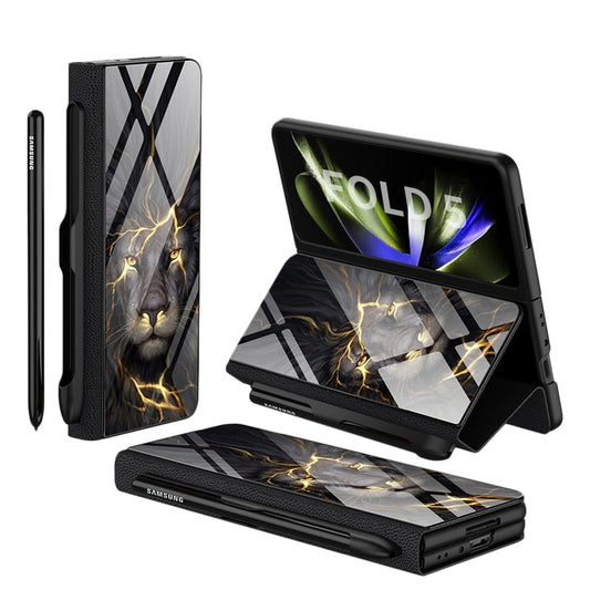 Shockproof Armor Case  Case Glass Cover Stand Insert Card Leather Case for Samsung Galaxy Z Fold 5/4 CaseSpot