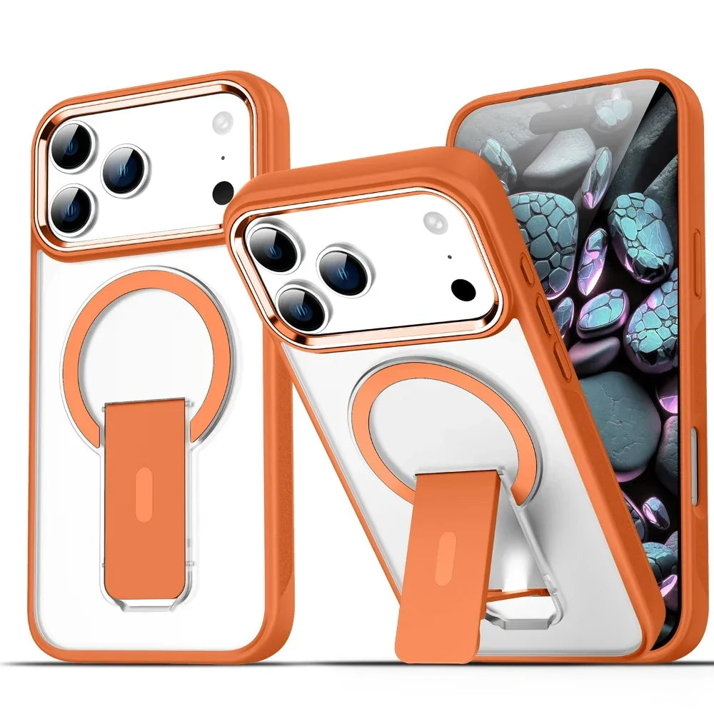 Folding Stand Holder Magsafe Shockproof  Phone Case For iPhone 17 / 16 / 15 / 14