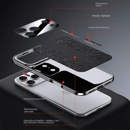 Luxurious Leather Electroplated Case For iPhone 14 To 17