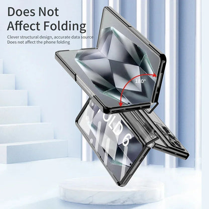 Hinge Z Fold 6, 5, 4 Wireless Transparent Kickstand Case theroxymob