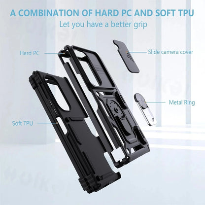Extreme Z Fold 6, 5, 4 Shockproof Ring Stand Cam Slide Case theroxymob