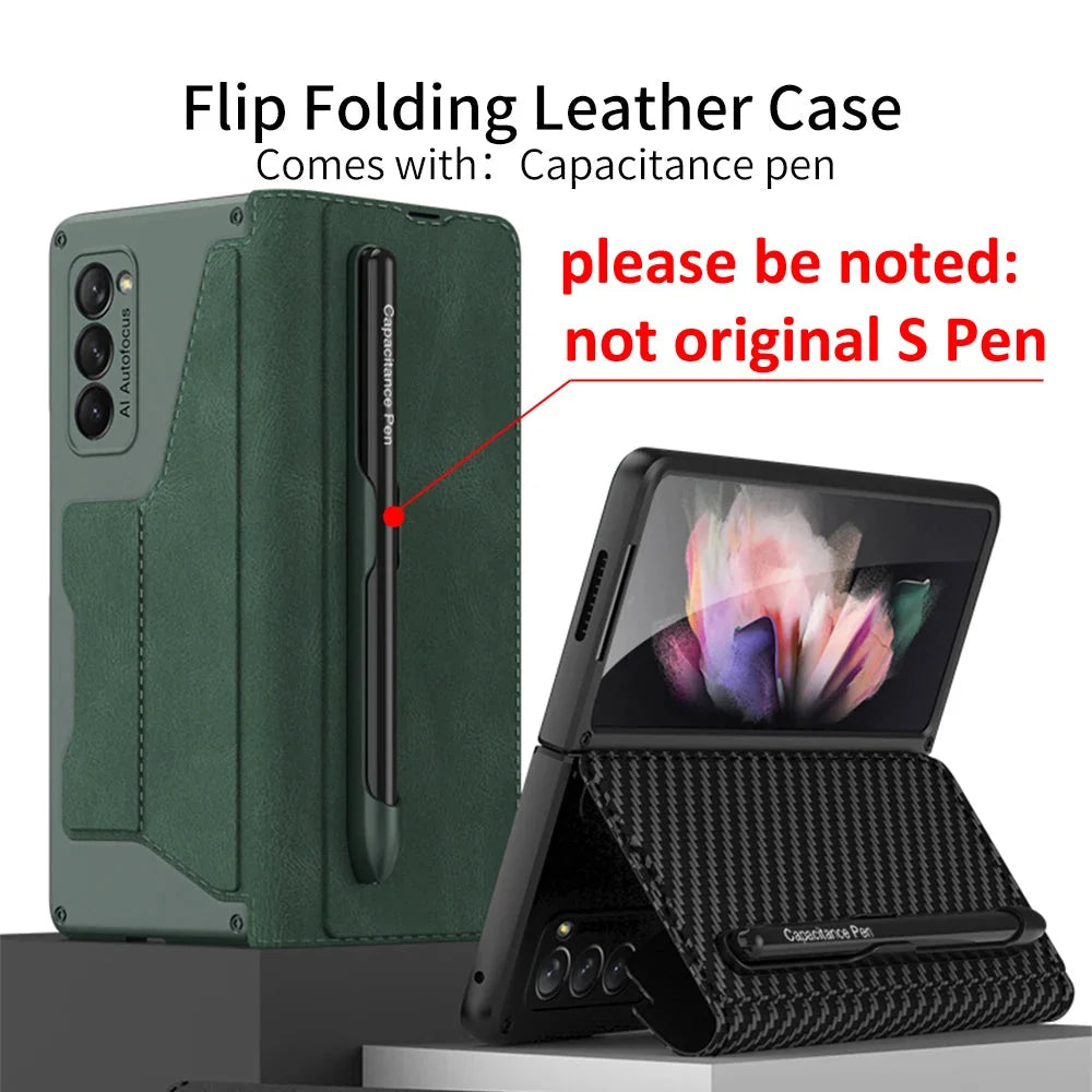 Armor Z Fold 6, 5, 4 Wallet, Pen slot, Leather Case theroxymob