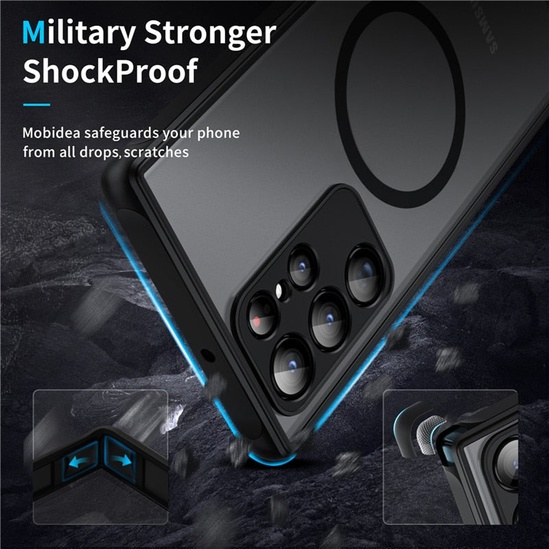 Soft Case Translucent Magnetic Shockproof Cover For S23 S22 Series - theroxymob