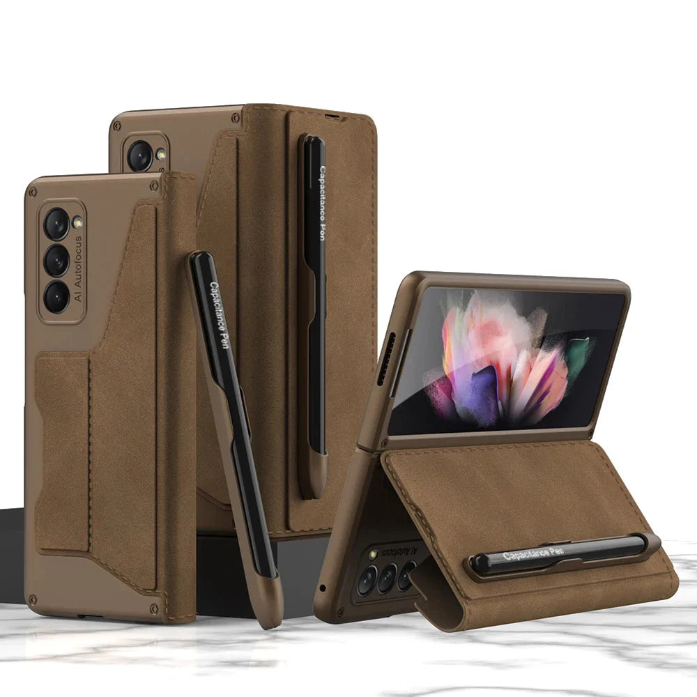 Armor Z Fold 6, 5, 4 Wallet, Pen slot, Leather Case theroxymob