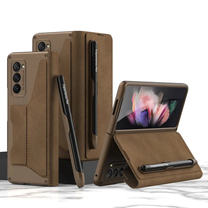 Armor Z Fold 6, 5, 4 Wallet, Pen slot, Leather Case theroxymob