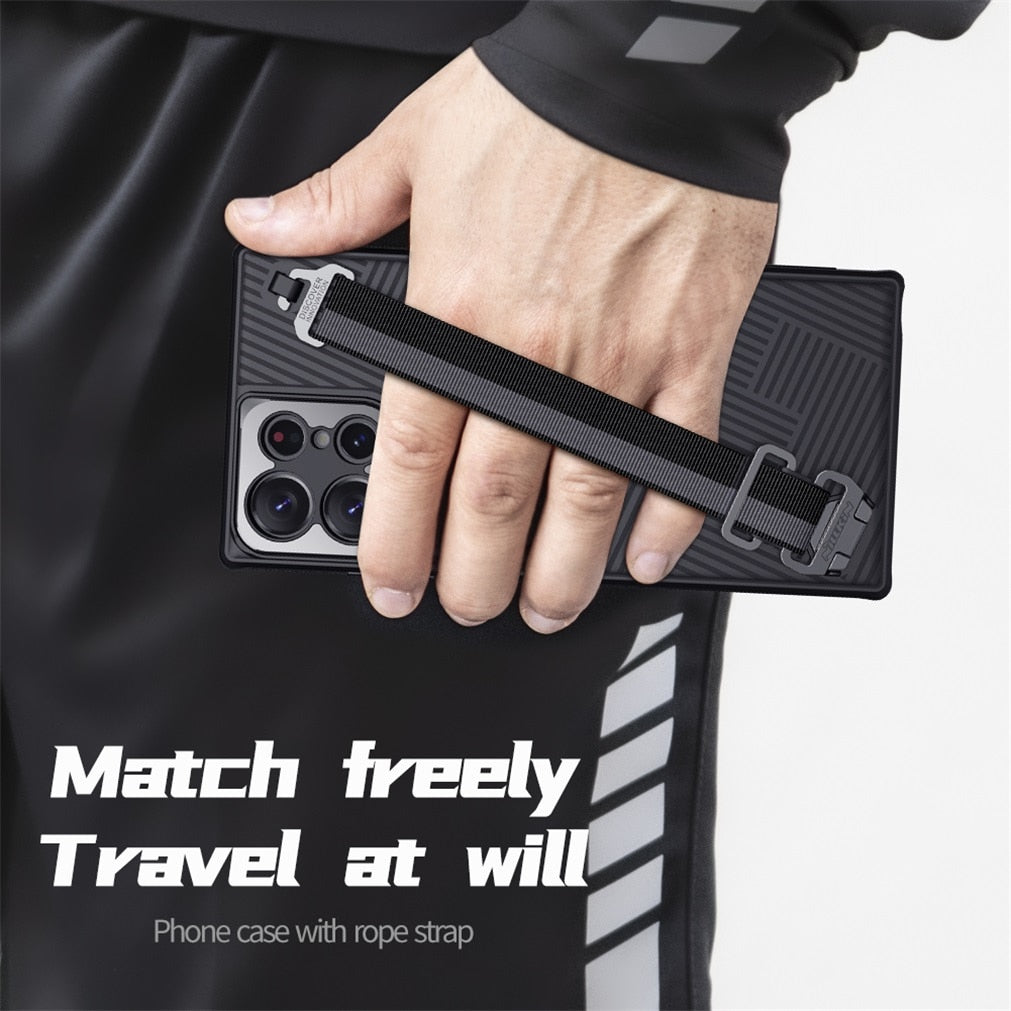Case Wrist Strap Anti-falling With Rope Strap Cover For Samsung S23Ultra - theroxymob