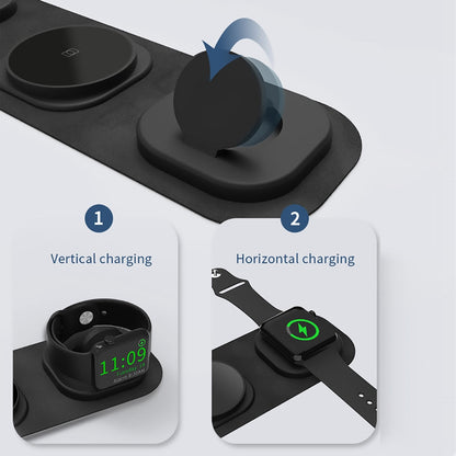 3 in 1 Travel Wireless Charger Foldable for iPhone / Apple Watch / AirPods - theroxymob