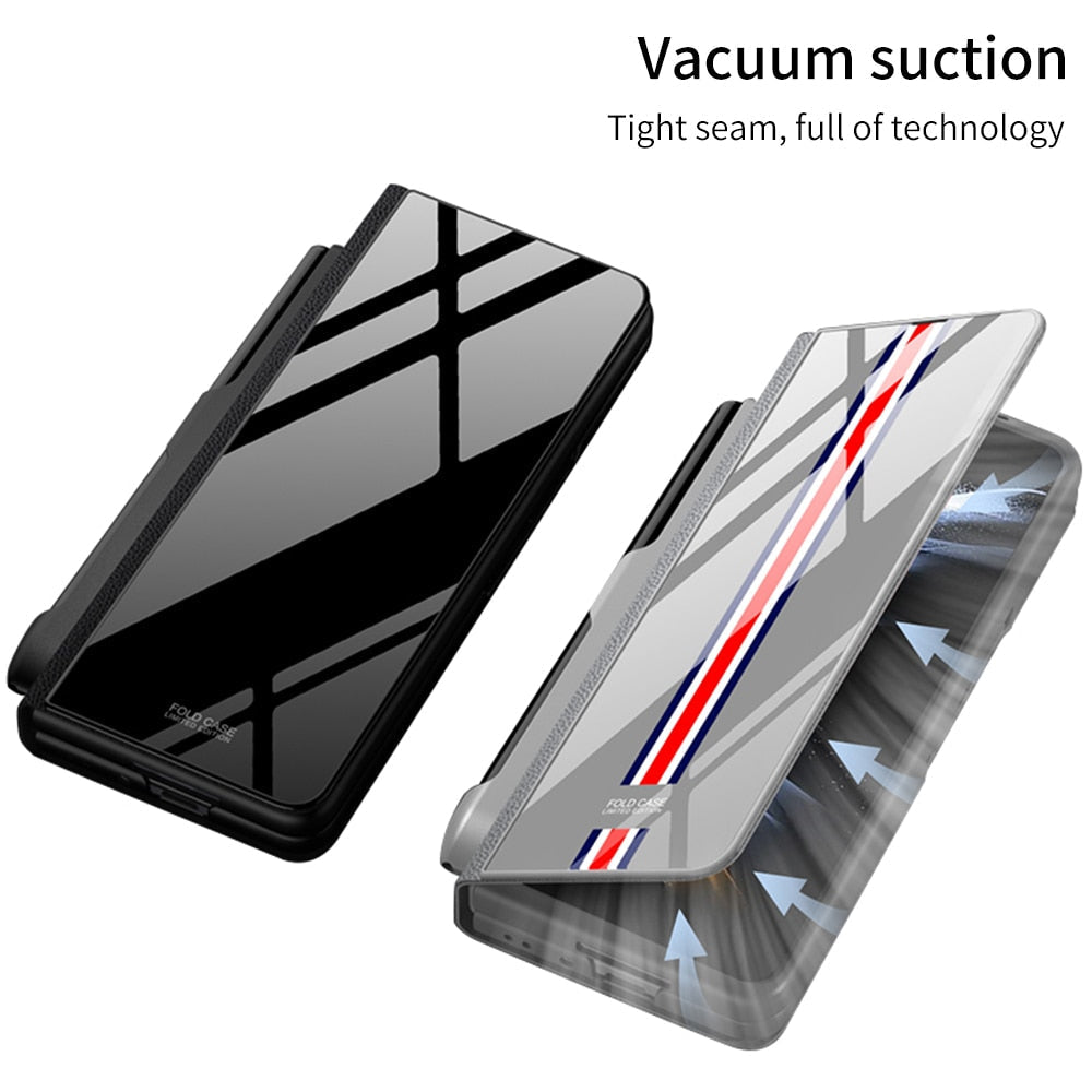 Shockproof Armor Case  Case Glass Cover Stand Insert Card Leather Case for Samsung Galaxy Z Fold 5/4 CaseSpot