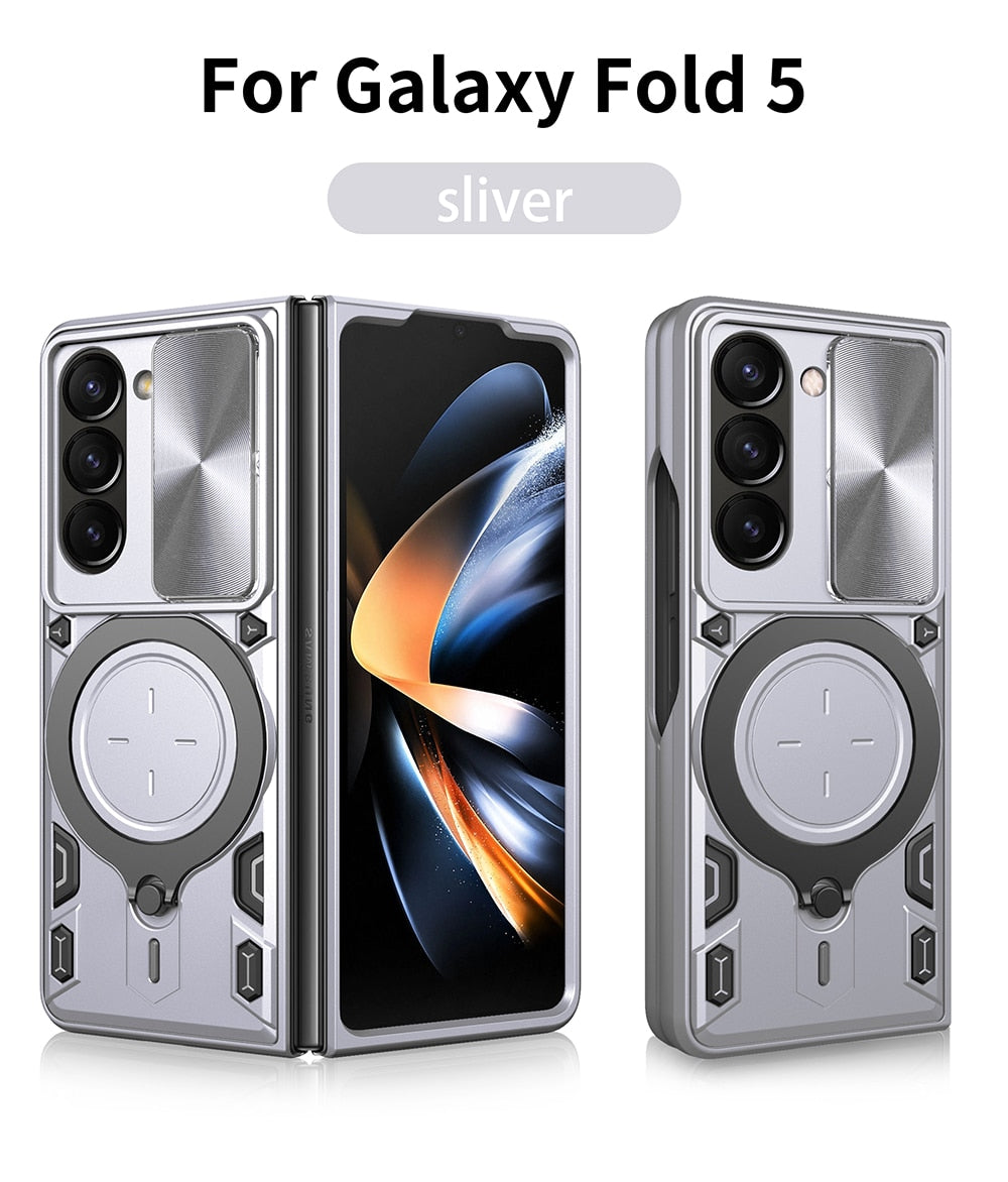 Case Slide Camera Protect Coque Cover Magnetic Car Ring Stand For Samsung Galaxy Z Fold5 CaseSpot