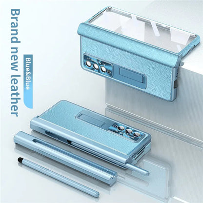 For Samsung Galaxy Z Fold 4 Camera protection Holder Case Leather Bracket Full Protection - theroxymob