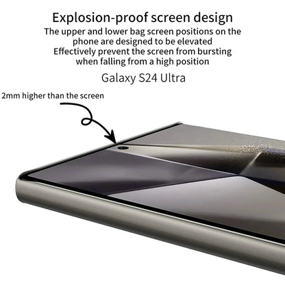 Luxury Plain Leather Case Lens Protection For Samsung Galaxy S25 S24 S23 THEROXYMOB