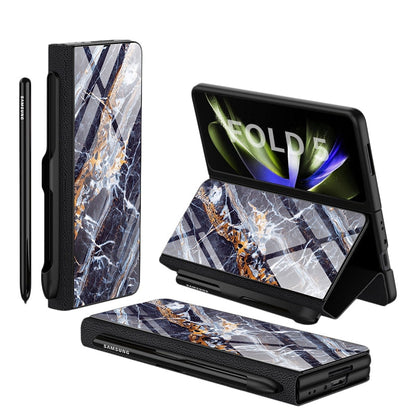 Shockproof Armor Case  Case Glass Cover Stand Insert Card Leather Case for Samsung Galaxy Z Fold 5/4 CaseSpot