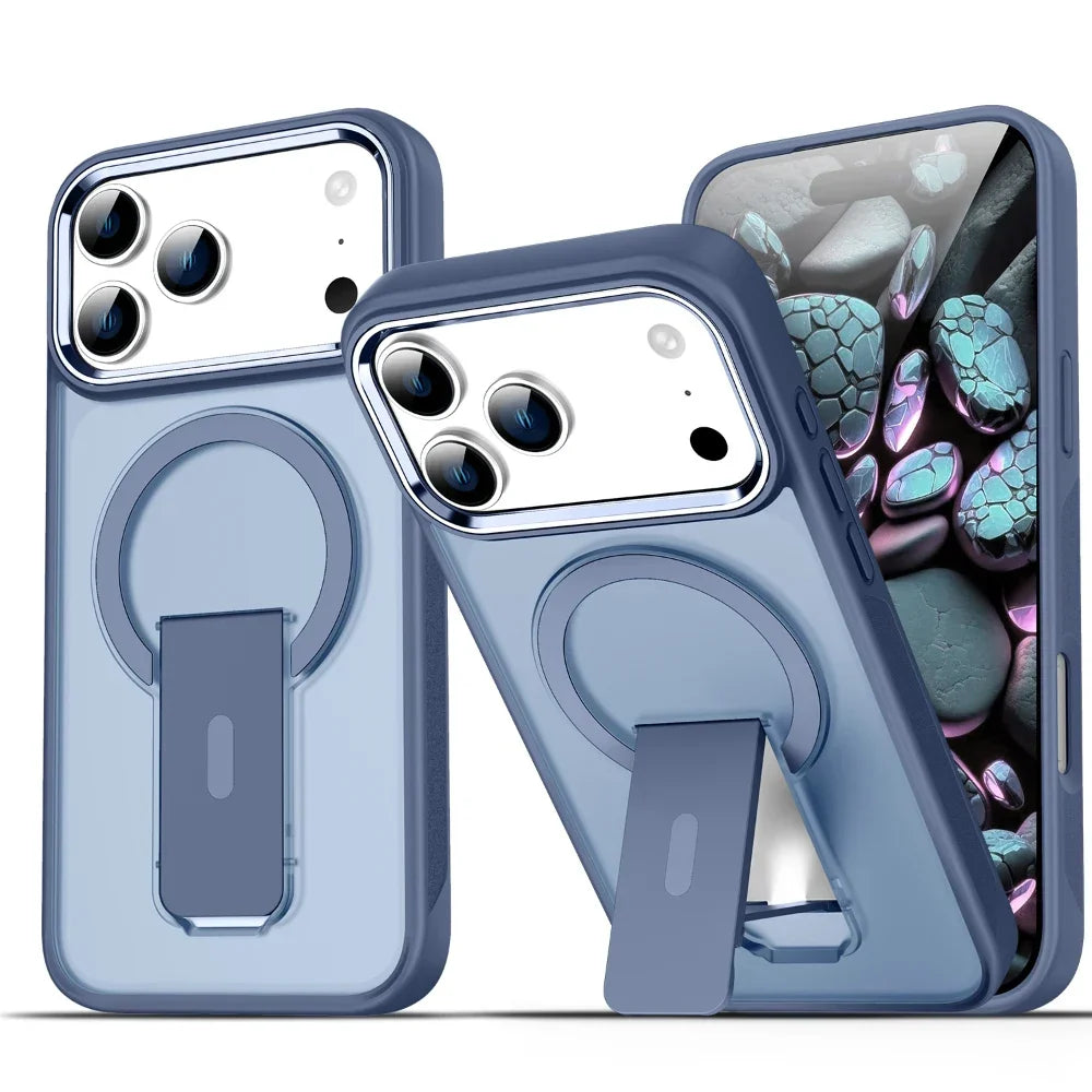 Folding Stand Holder Magsafe Shockproof  Phone Case For iPhone 17 / 16 / 15 / 14