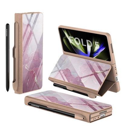 Shockproof Armor Case  Case Glass Cover Stand Insert Card Leather Case for Samsung Galaxy Z Fold 5/4 CaseSpot
