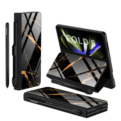 Shockproof Armor Case  Case Glass Cover Stand Insert Card Leather Case for Samsung Galaxy Z Fold 5/4 CaseSpot