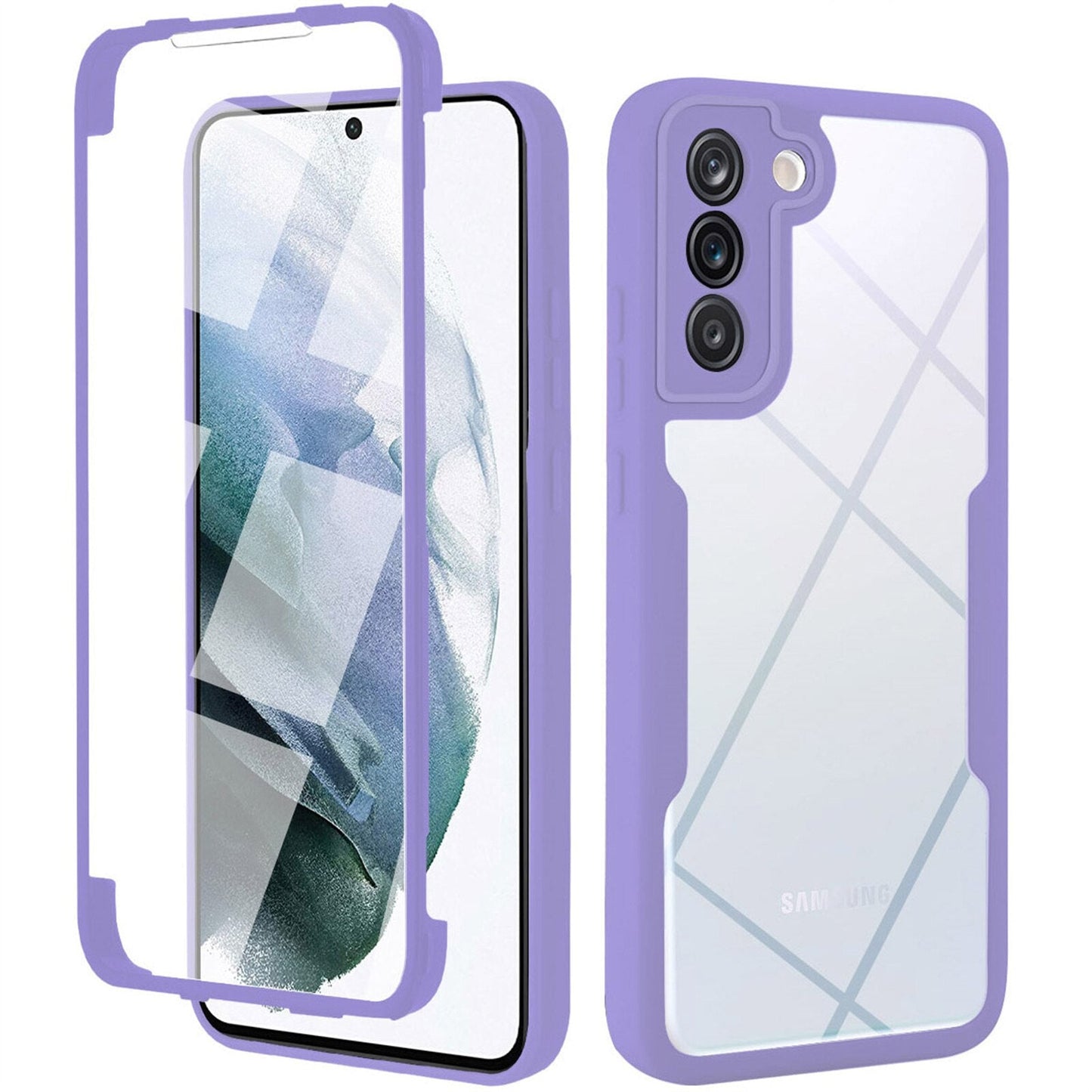 Silicon 360° Double Side For Samsung Galaxy S24-23 SeriesCase Film Screen Protector Bumper Cover Luxury_Covers