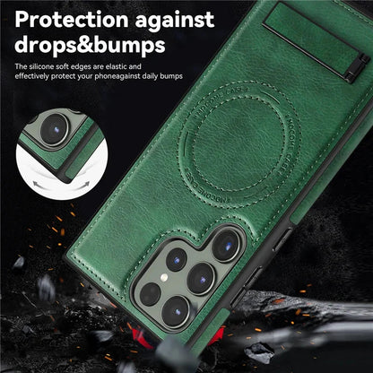Luxury Wireless Charging Leather Case For S24-S23 Series CaseSpot
