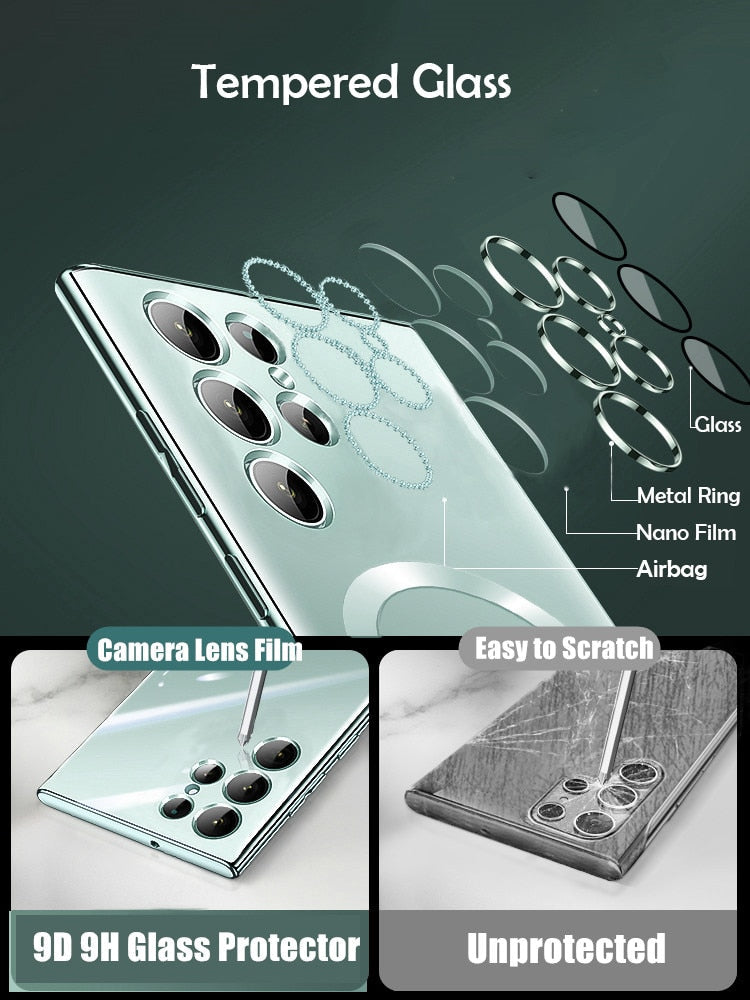 Plating Shockproof For Magsafe Magnetic Case For Samsung S23 S22 - theroxymob